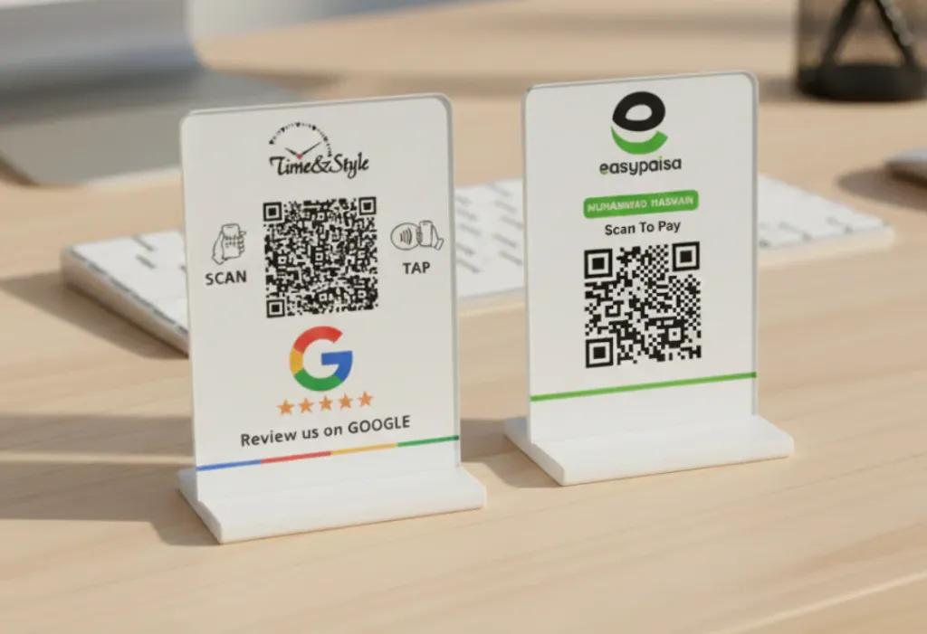 Smart NFC Google Review QR Code Standee | Premium edition